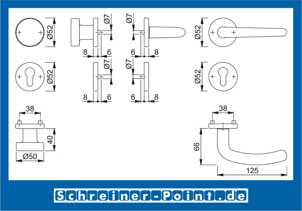 Hoppe Denver Edelstahl Rosettengarnitur F69 E1310Z/42KV/42KVS, 2820416, 2820424, 2820467, 2821030